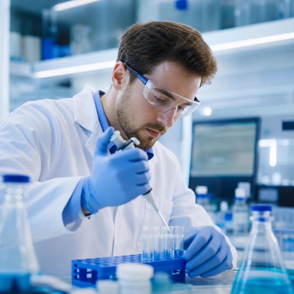 Scientist performing laboratory research